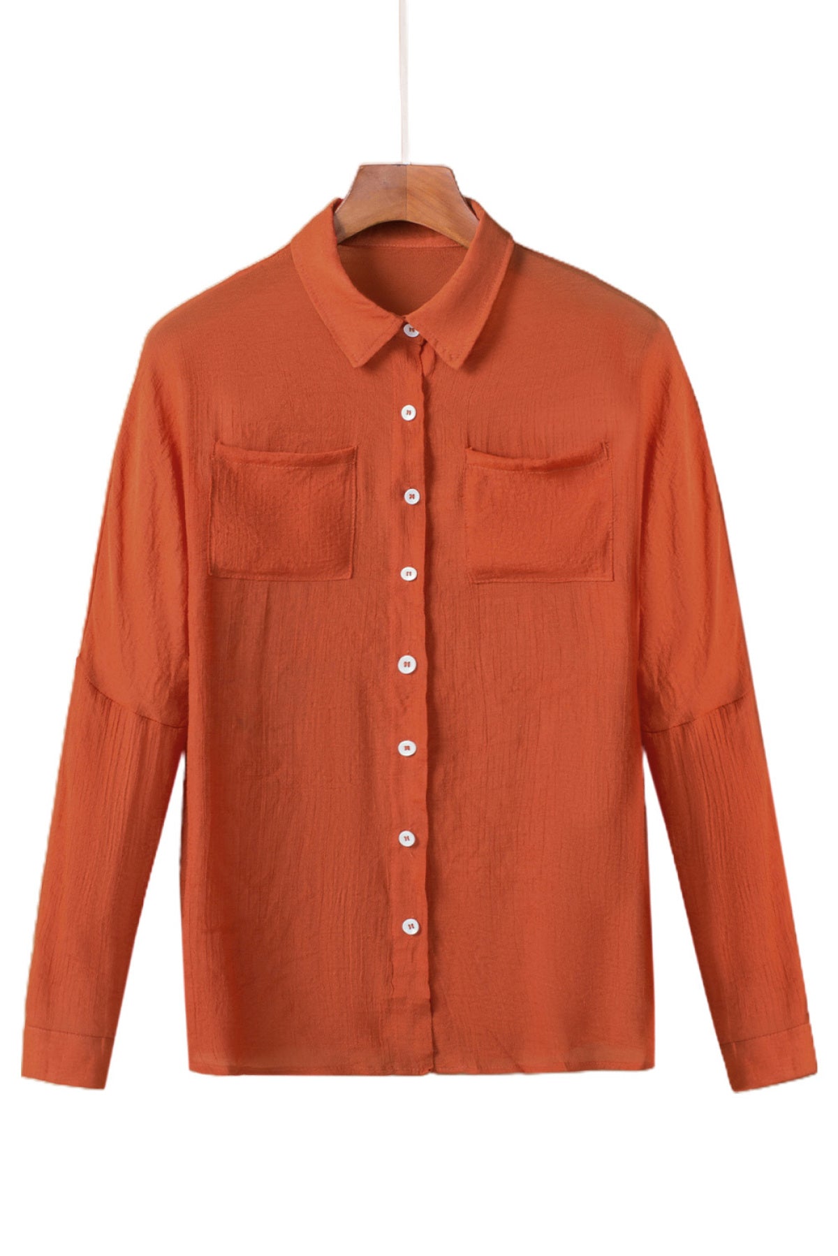 Loose Long Sleeve Buttoned Shirt With Pocket