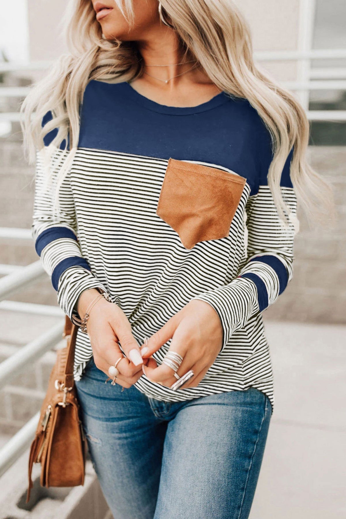 Pinstripe Patch Pocket Top