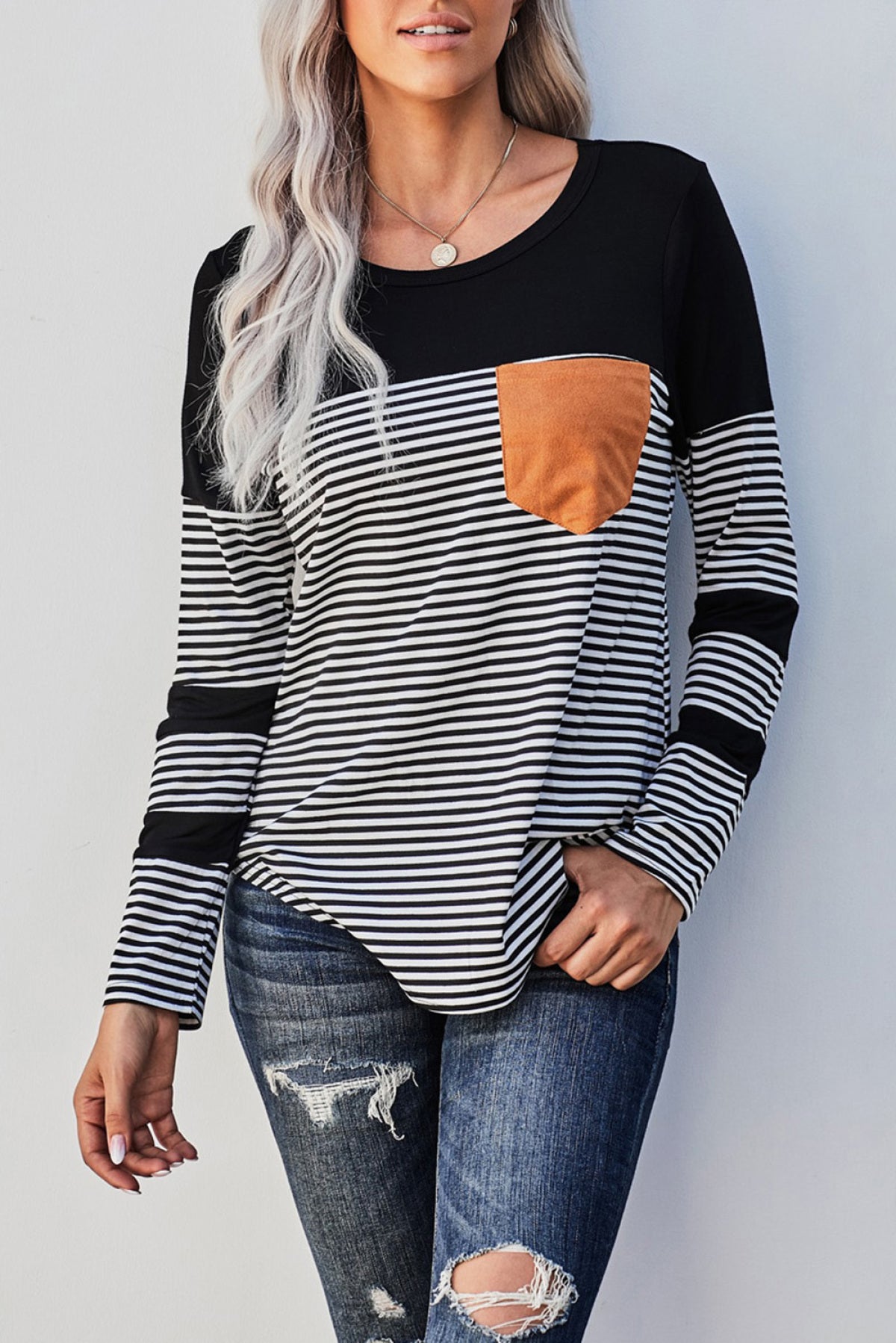 Pinstripe Patch Pocket Top