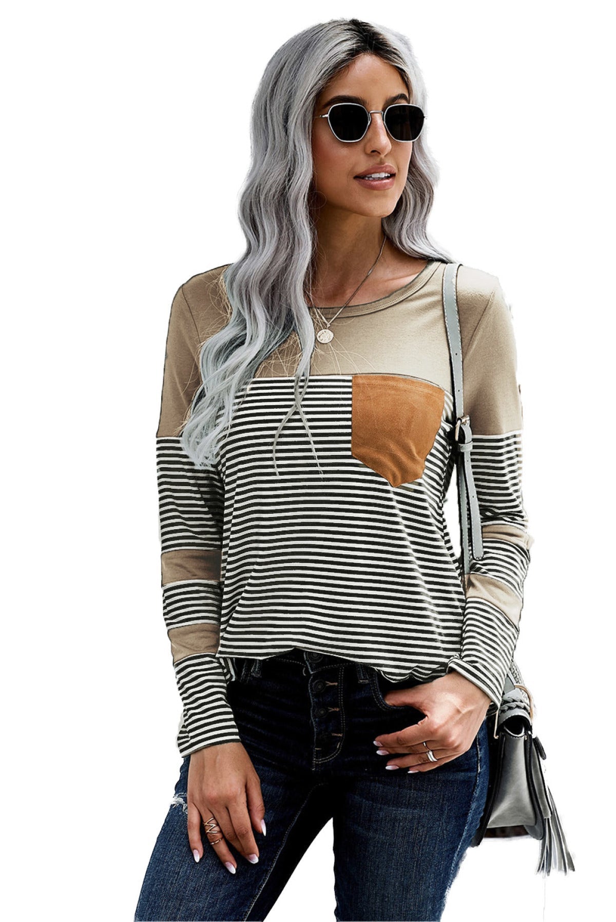 Pinstripe Patch Pocket Top