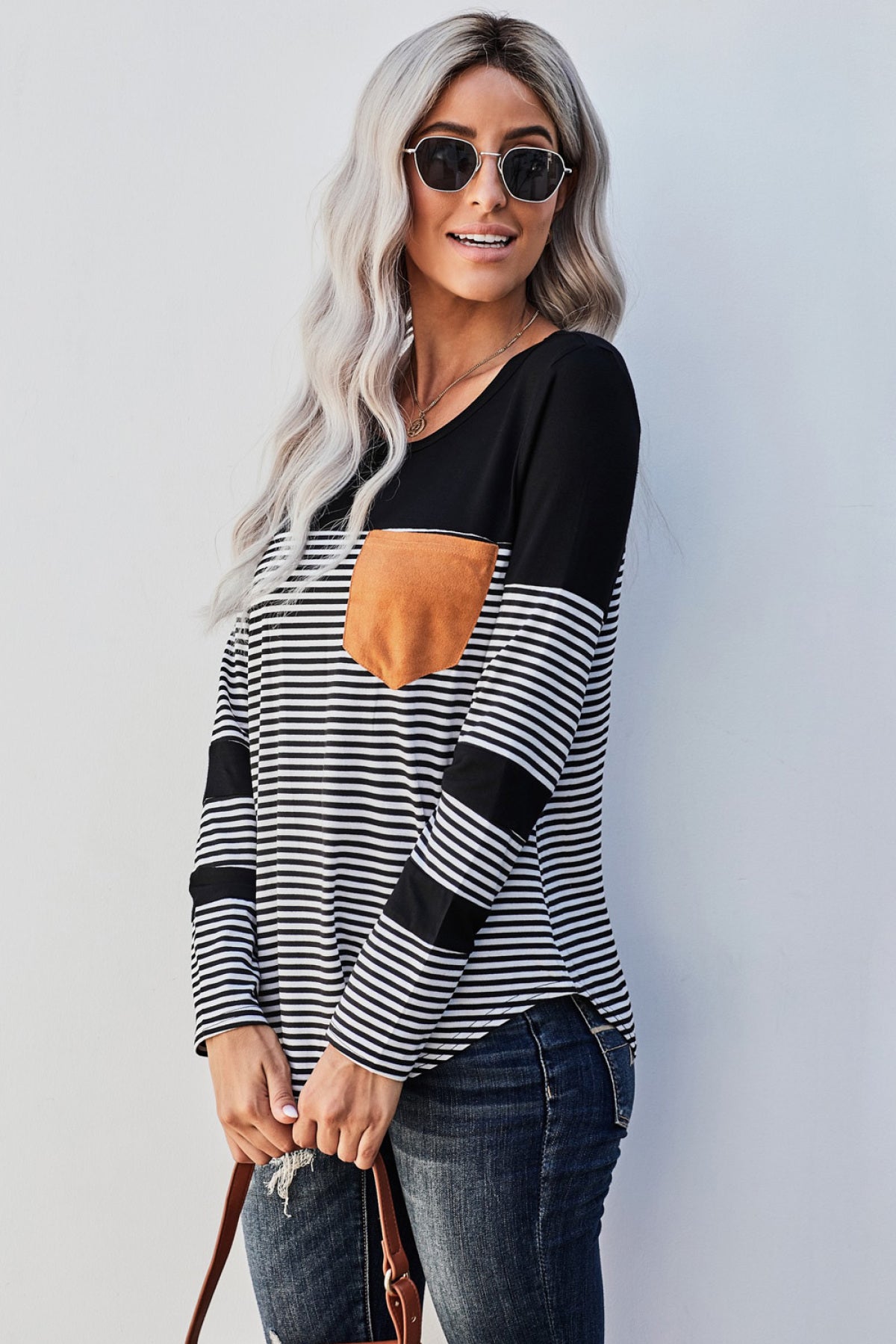 Pinstripe Patch Pocket Top