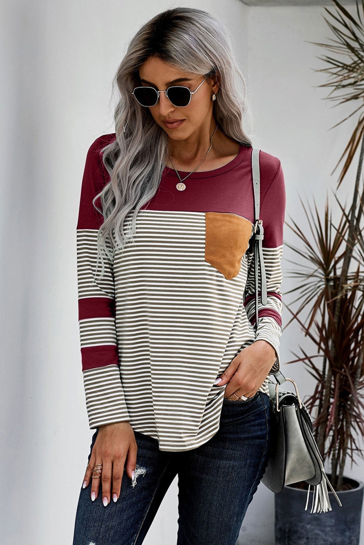 Pinstripe Patch Pocket Top