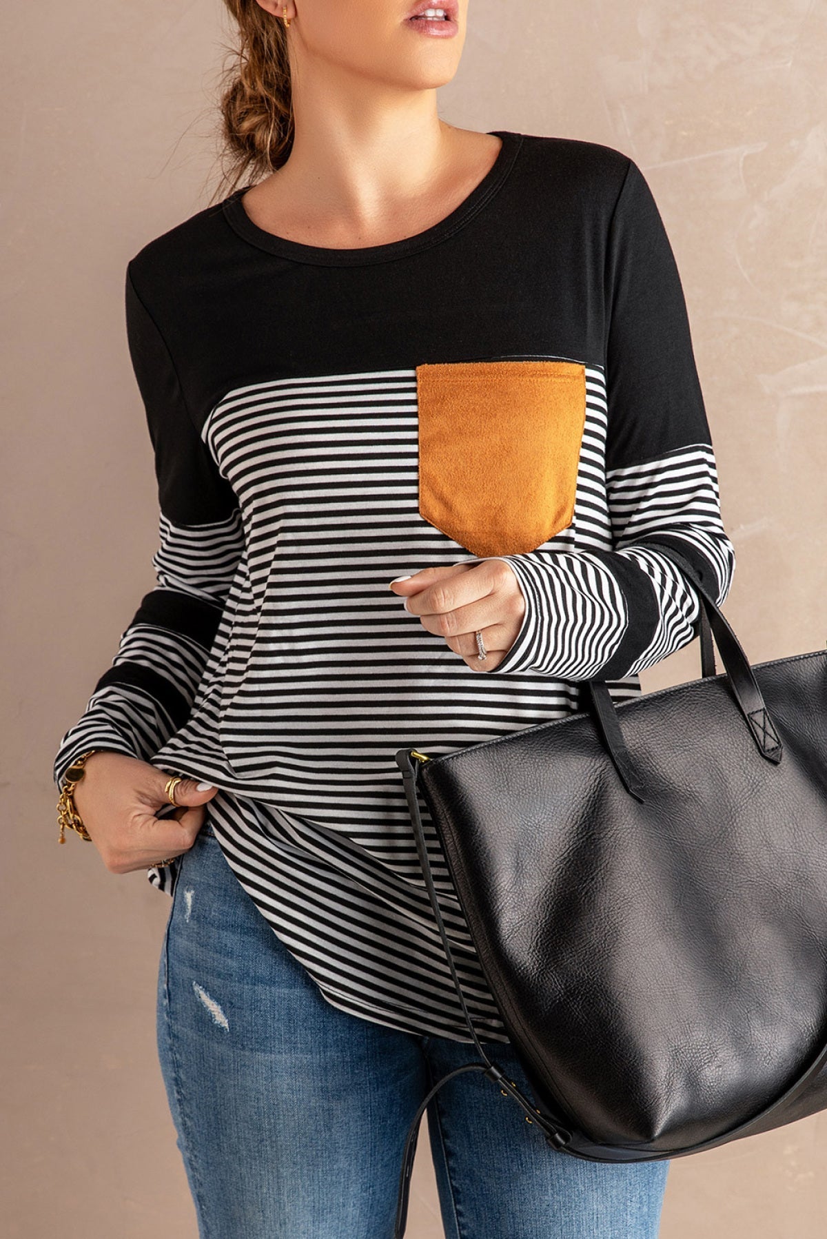 Pinstripe Patch Pocket Top