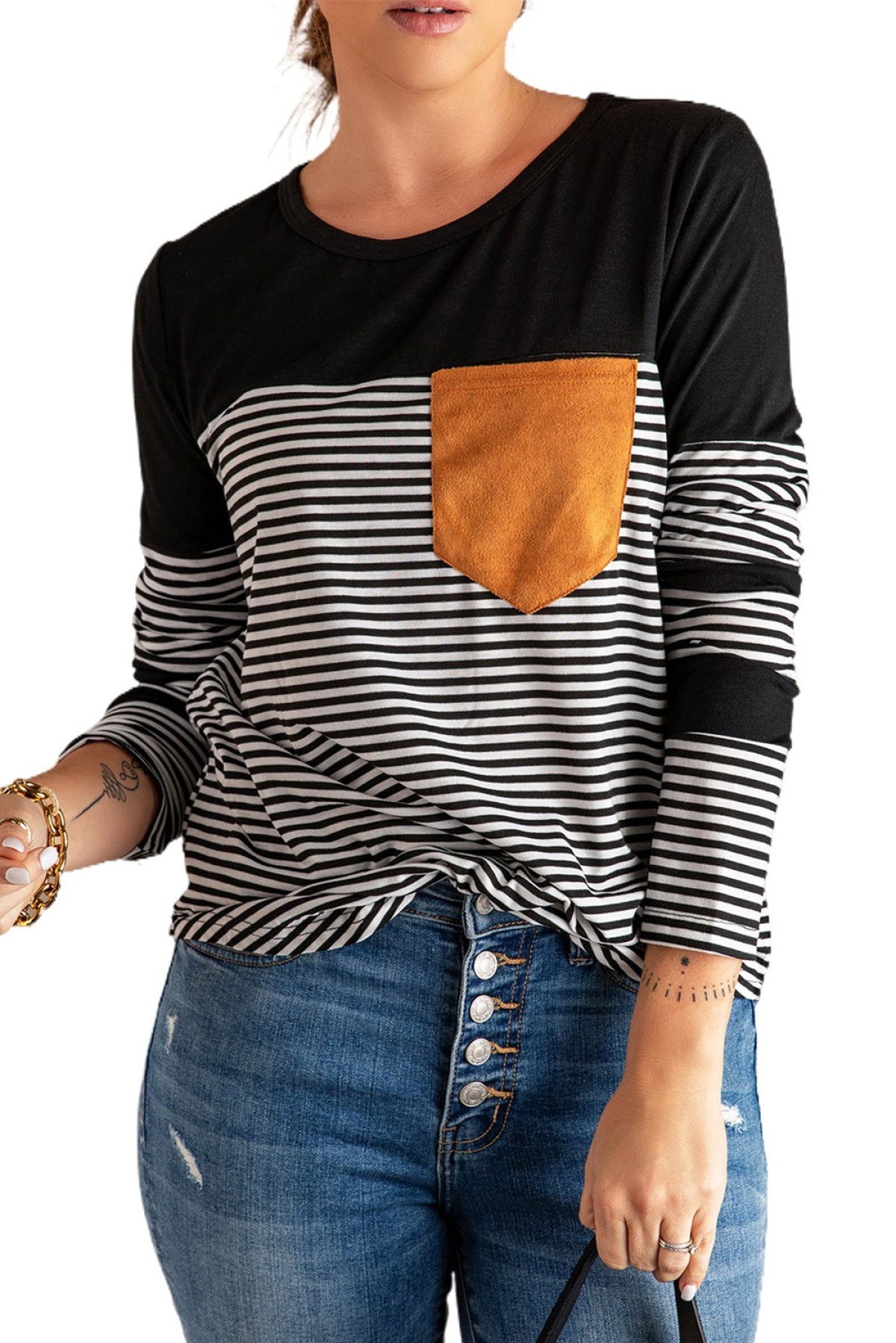 Pinstripe Patch Pocket Top