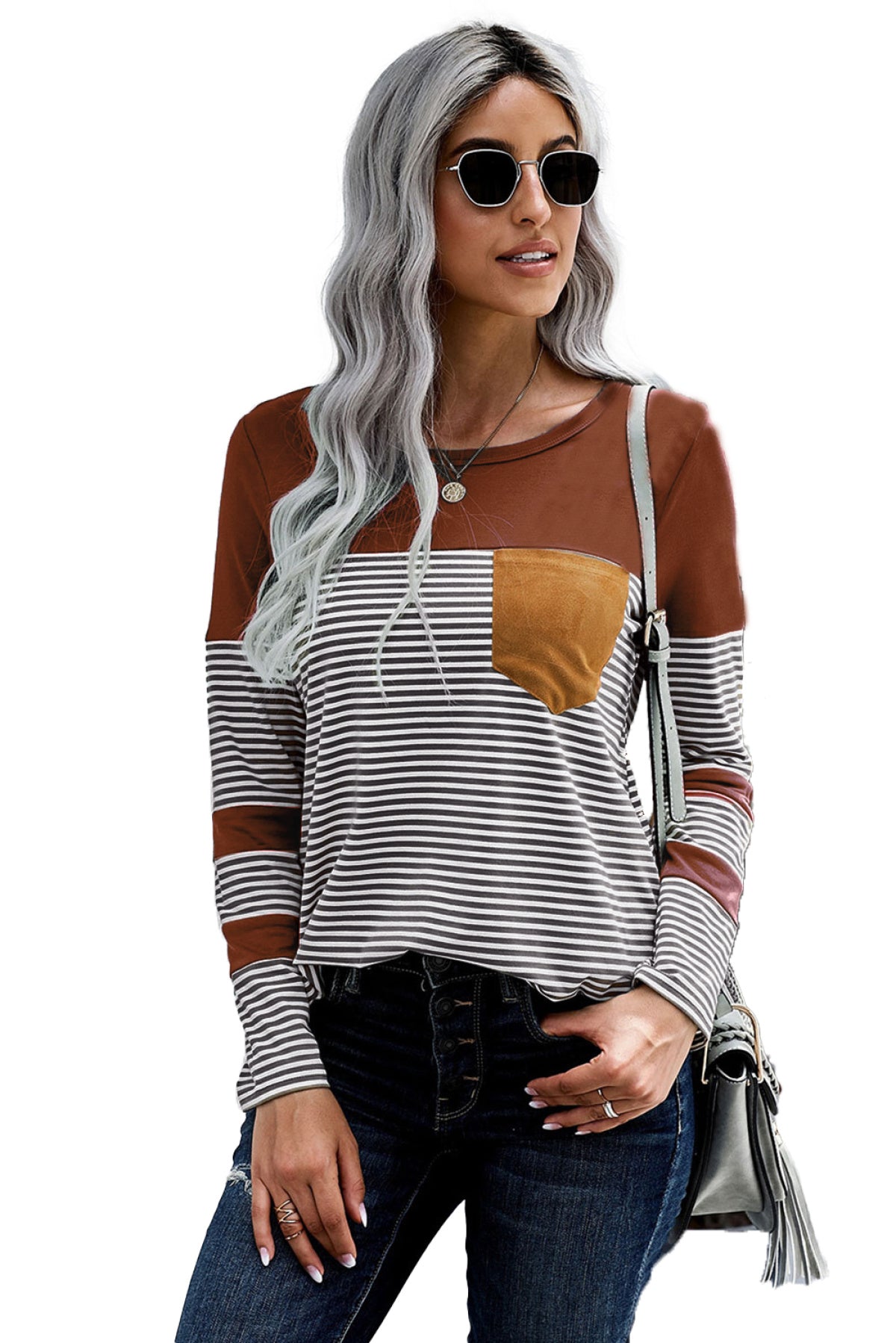 Pinstripe Patch Pocket Top