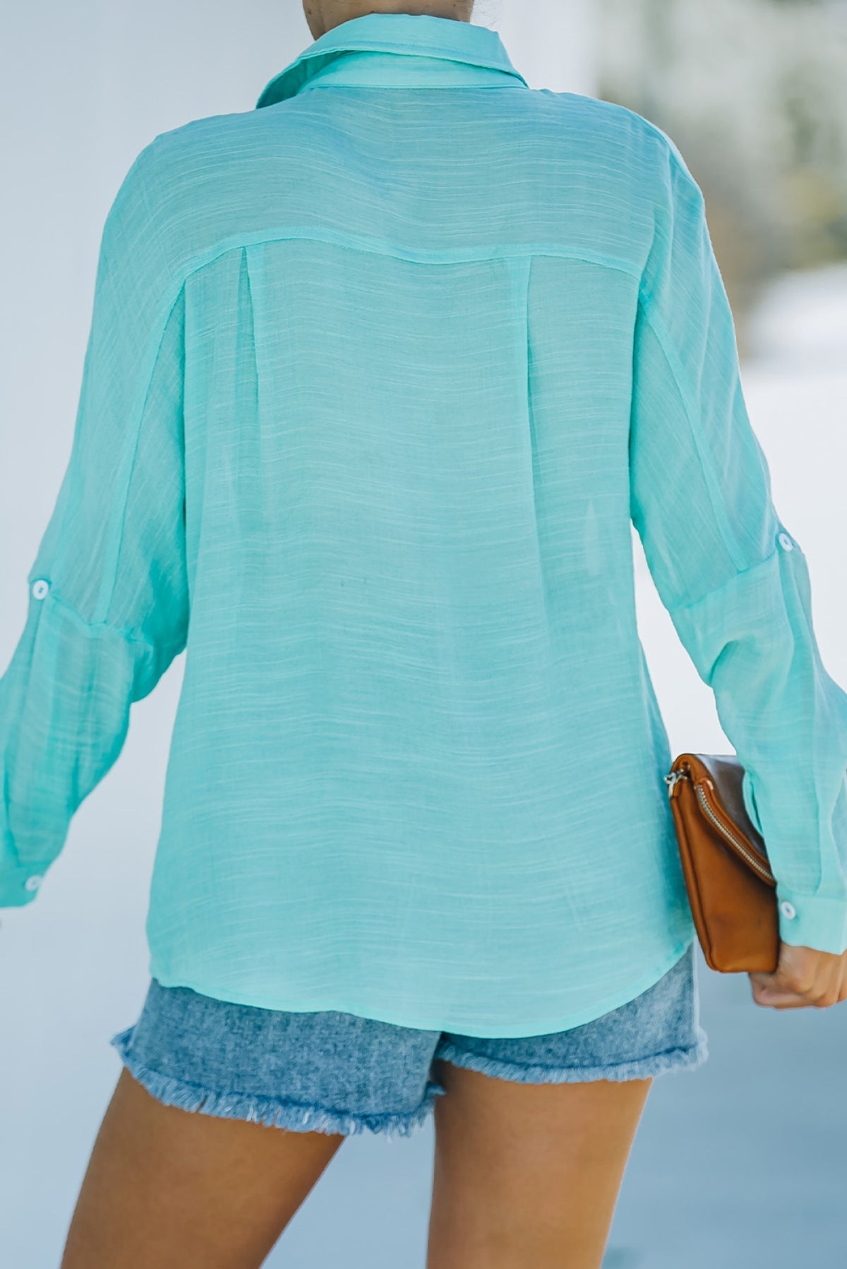 Loose Long Sleeve Buttoned Shirt With Pocket