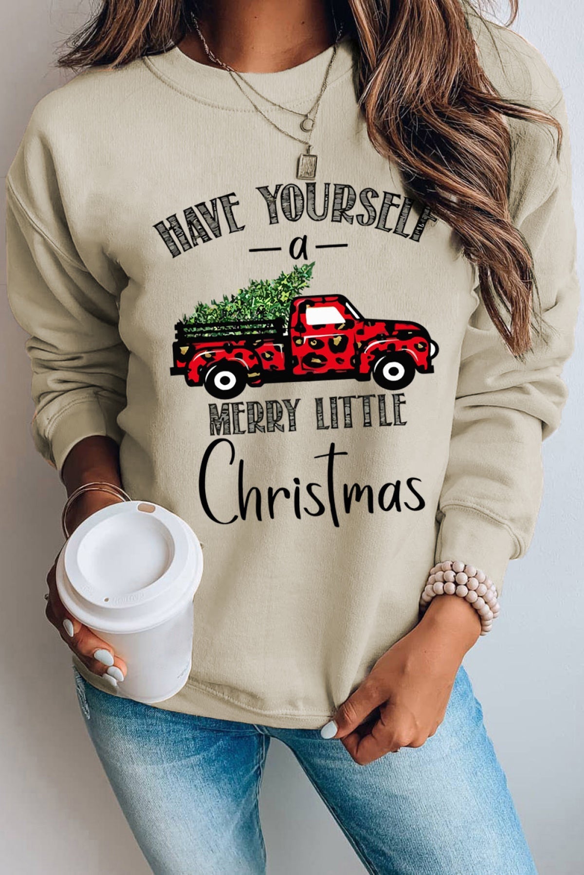 Khaki Have Yourself A Merry Little Christmas Sweatshirt