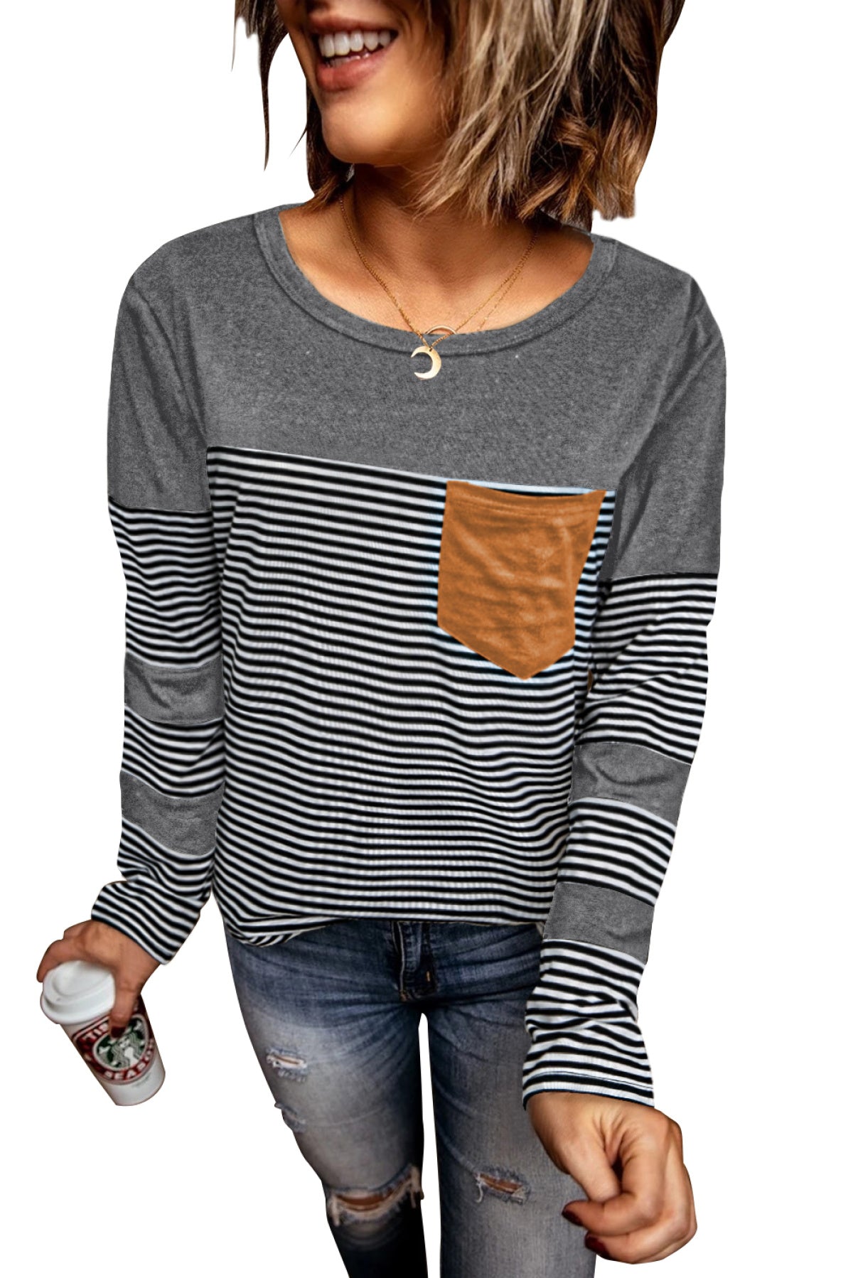 Pinstripe Patch Pocket Top