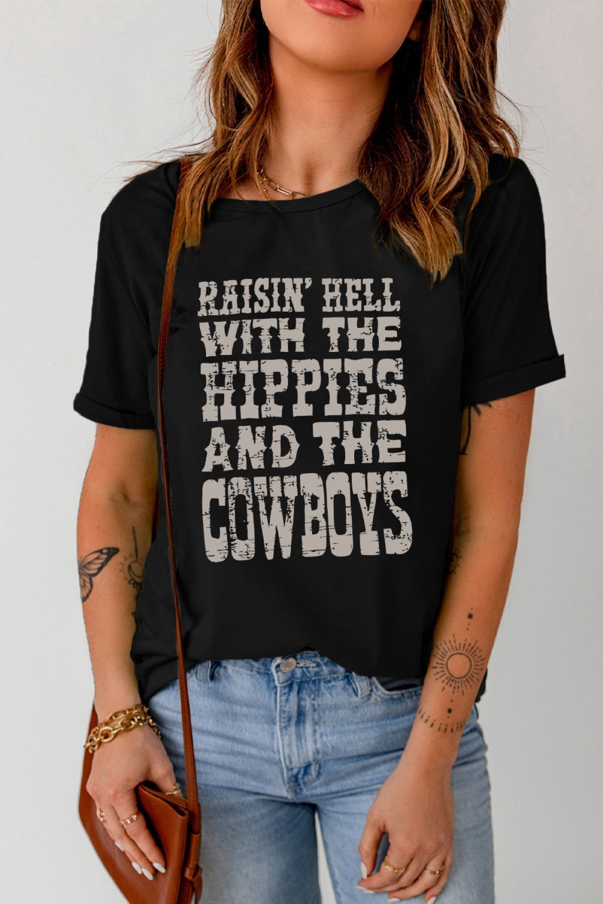 Black Hippies And The Cowboys Graphic Tee