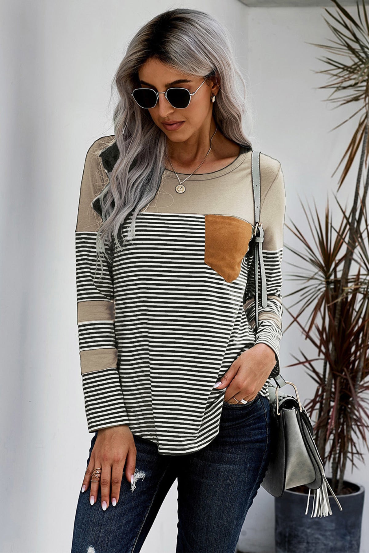 Pinstripe Patch Pocket Top