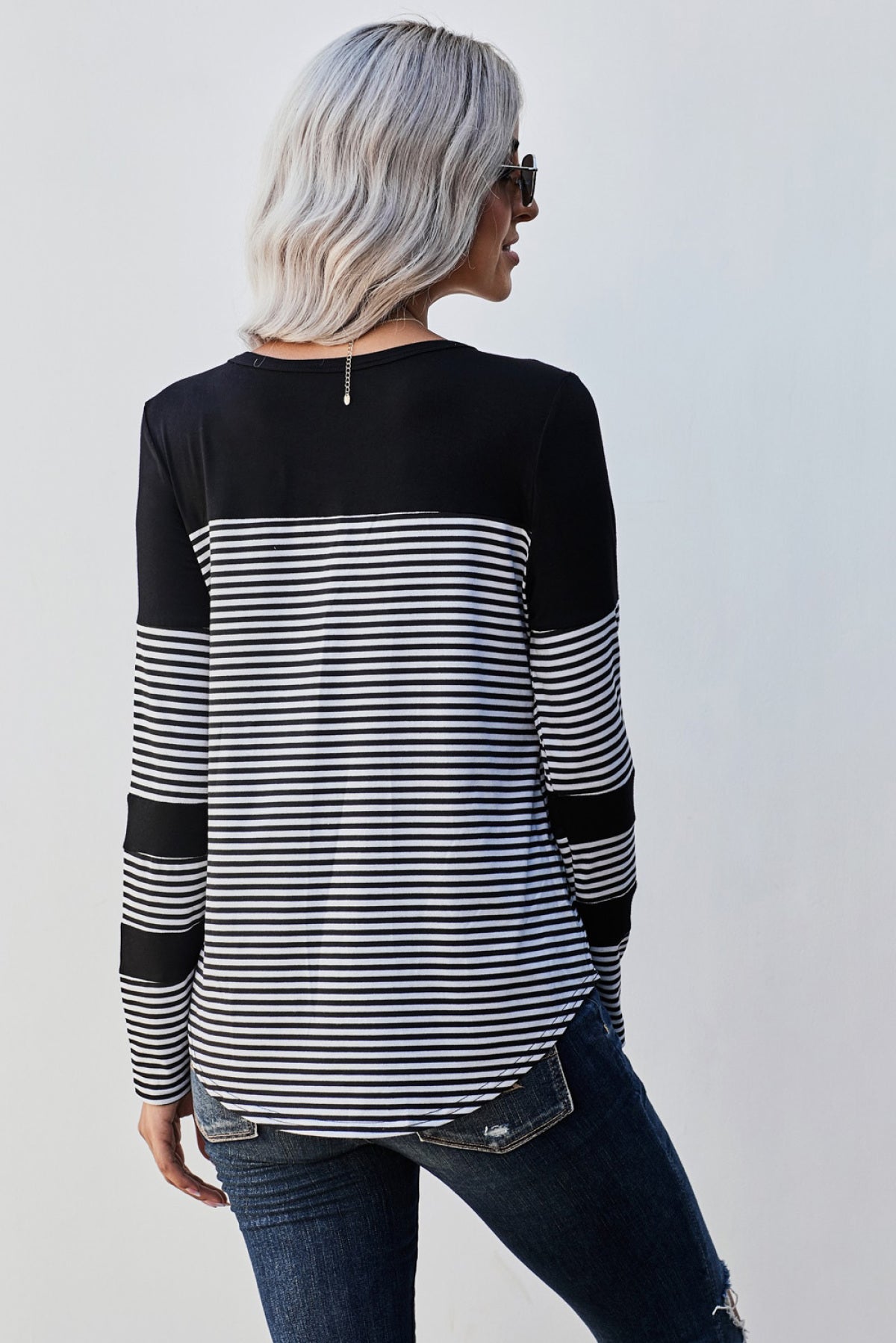 Pinstripe Patch Pocket Top