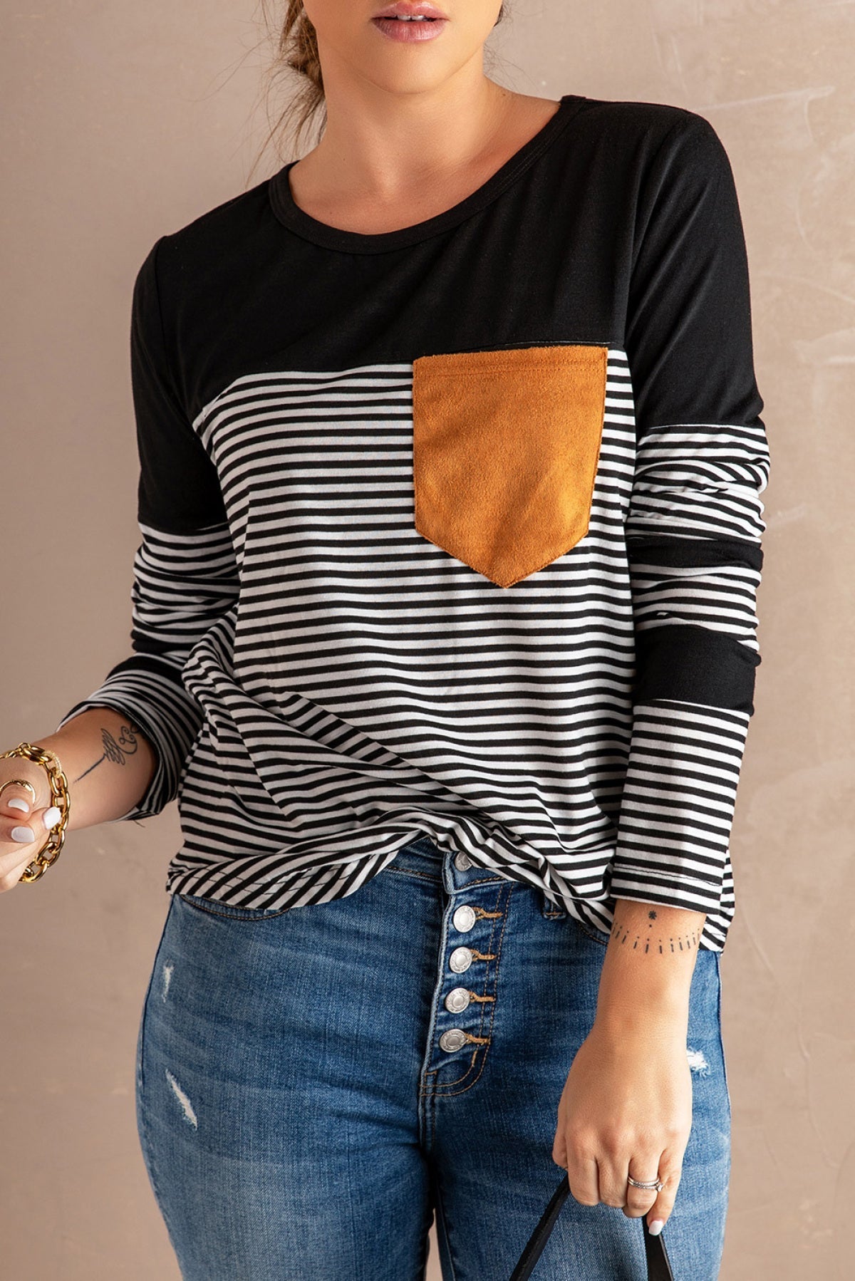 Pinstripe Patch Pocket Top