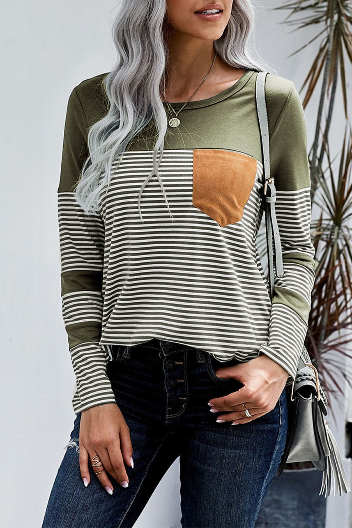 Pinstripe Patch Pocket Top