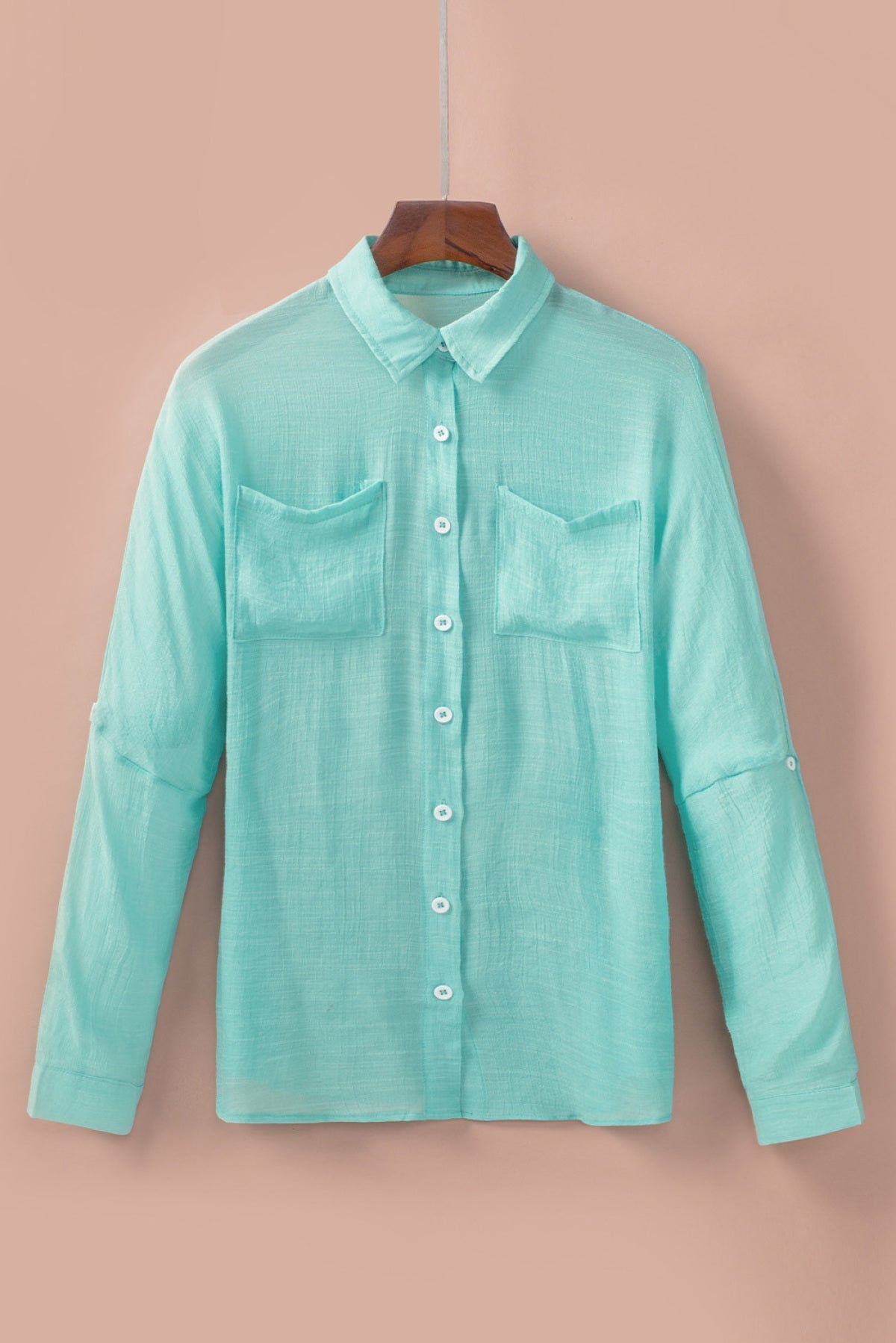 Loose Long Sleeve Buttoned Shirt With Pocket