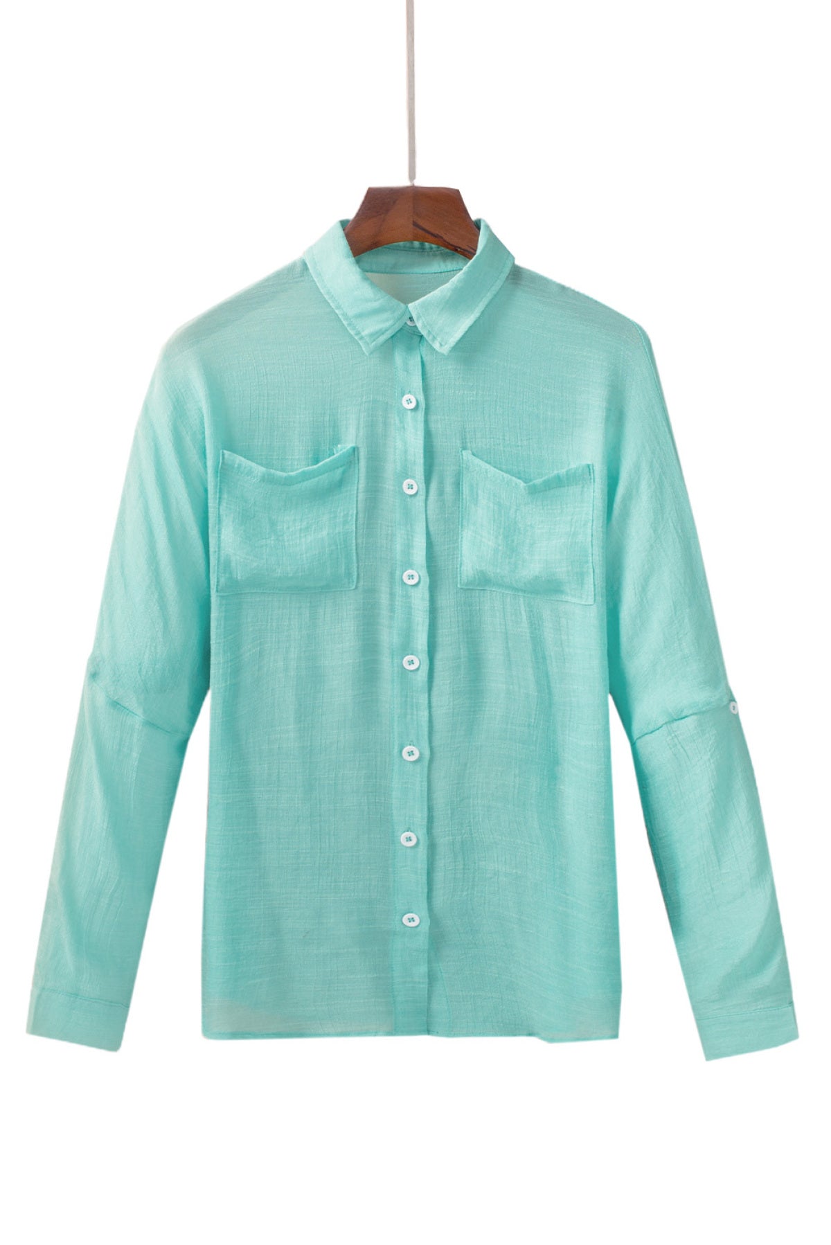 Loose Long Sleeve Buttoned Shirt With Pocket