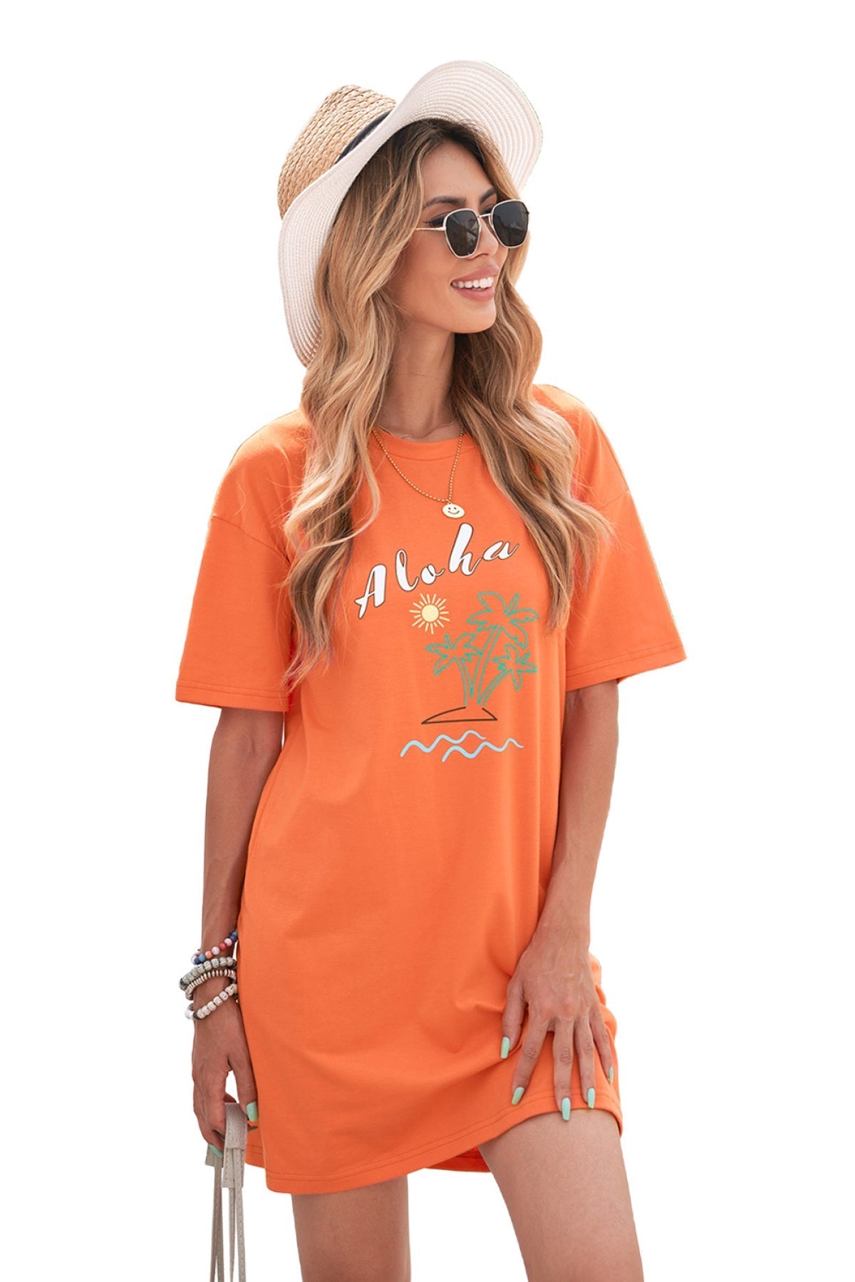 Aloha By The Beach Oversize Boyfriend Tee