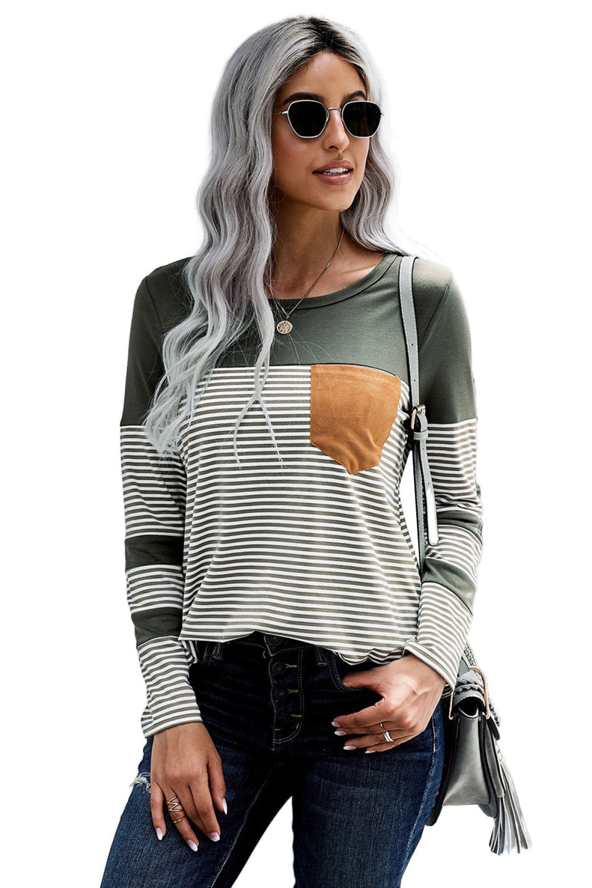 Pinstripe Patch Pocket Top