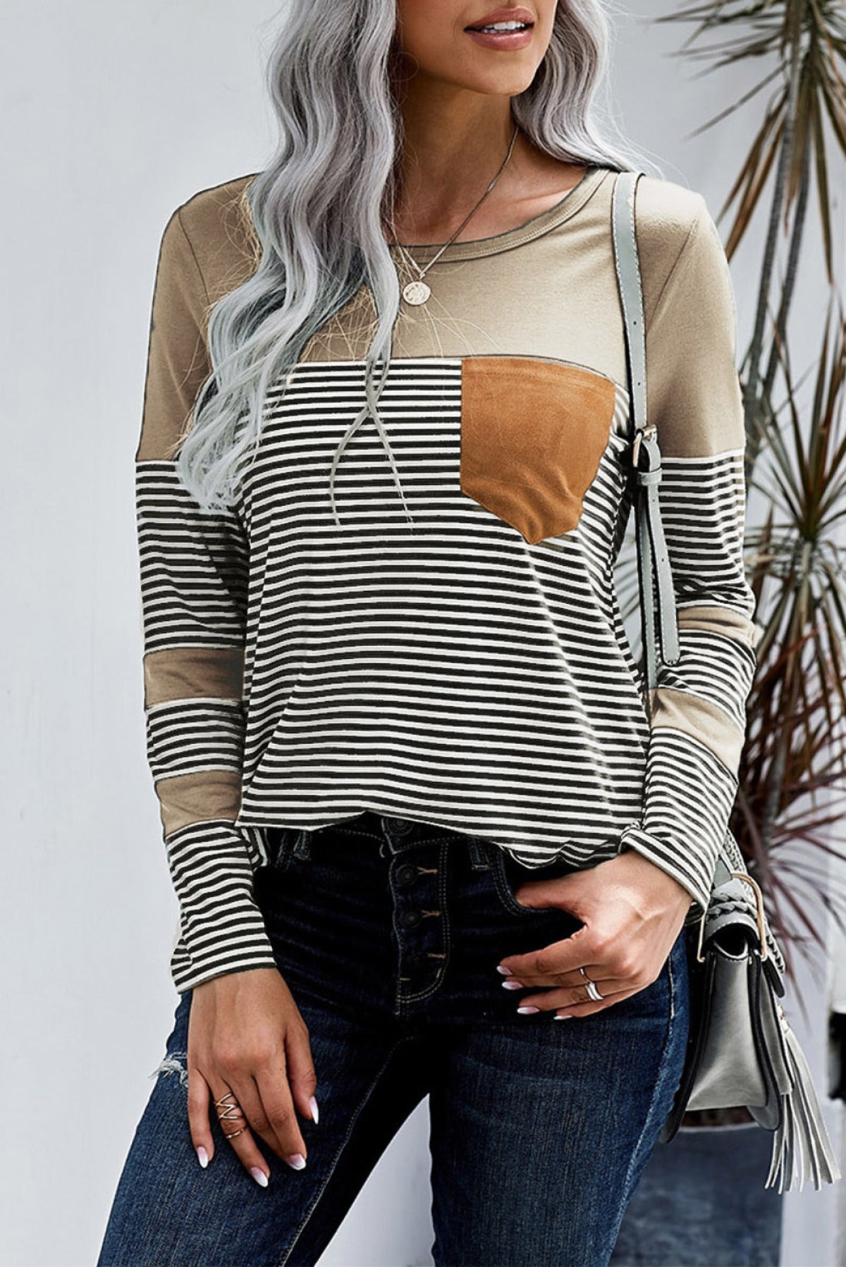 Pinstripe Patch Pocket Top