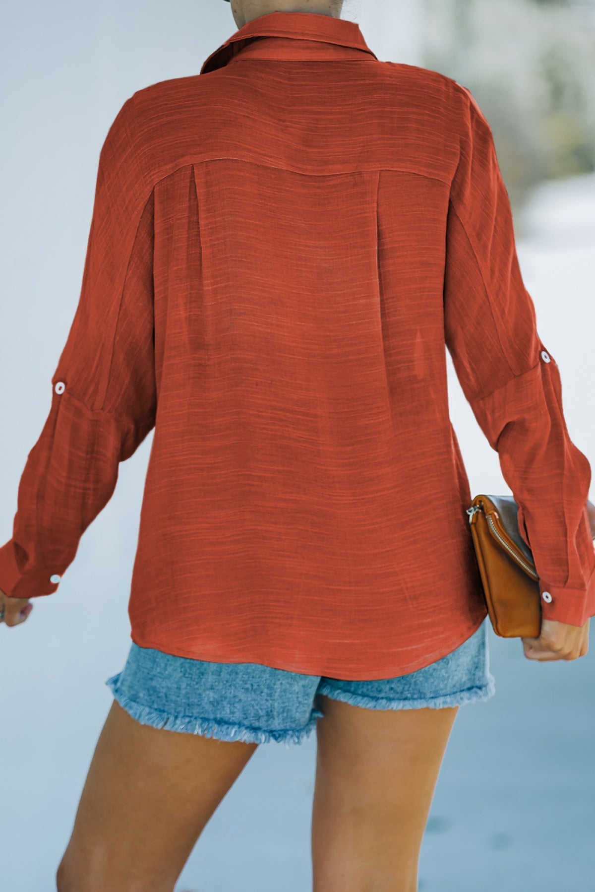 Loose Long Sleeve Buttoned Shirt With Pocket