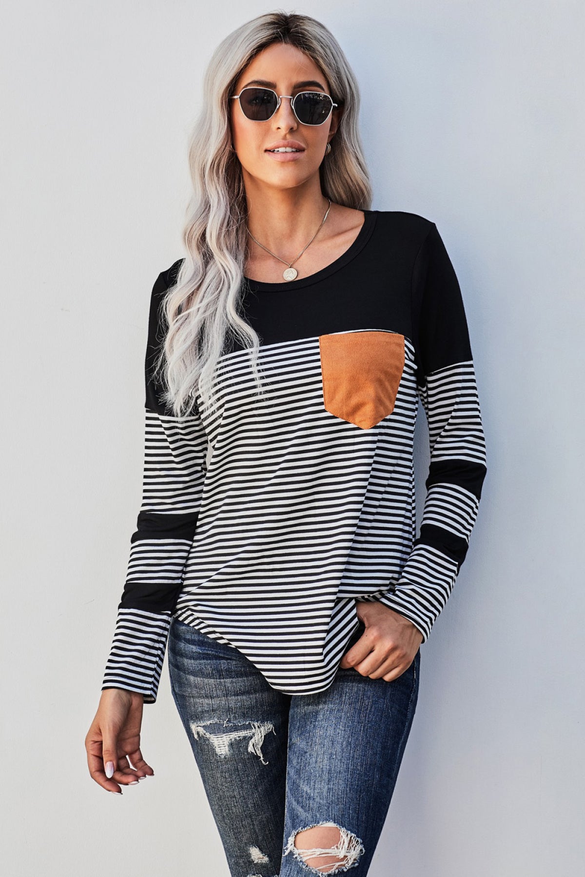 Pinstripe Patch Pocket Top