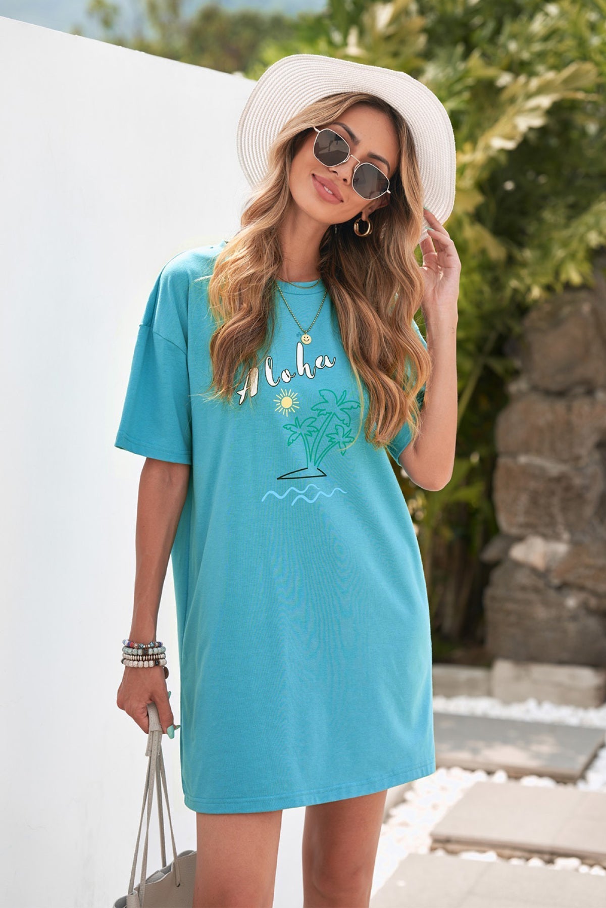 Aloha By The Beach Oversize Boyfriend Tee